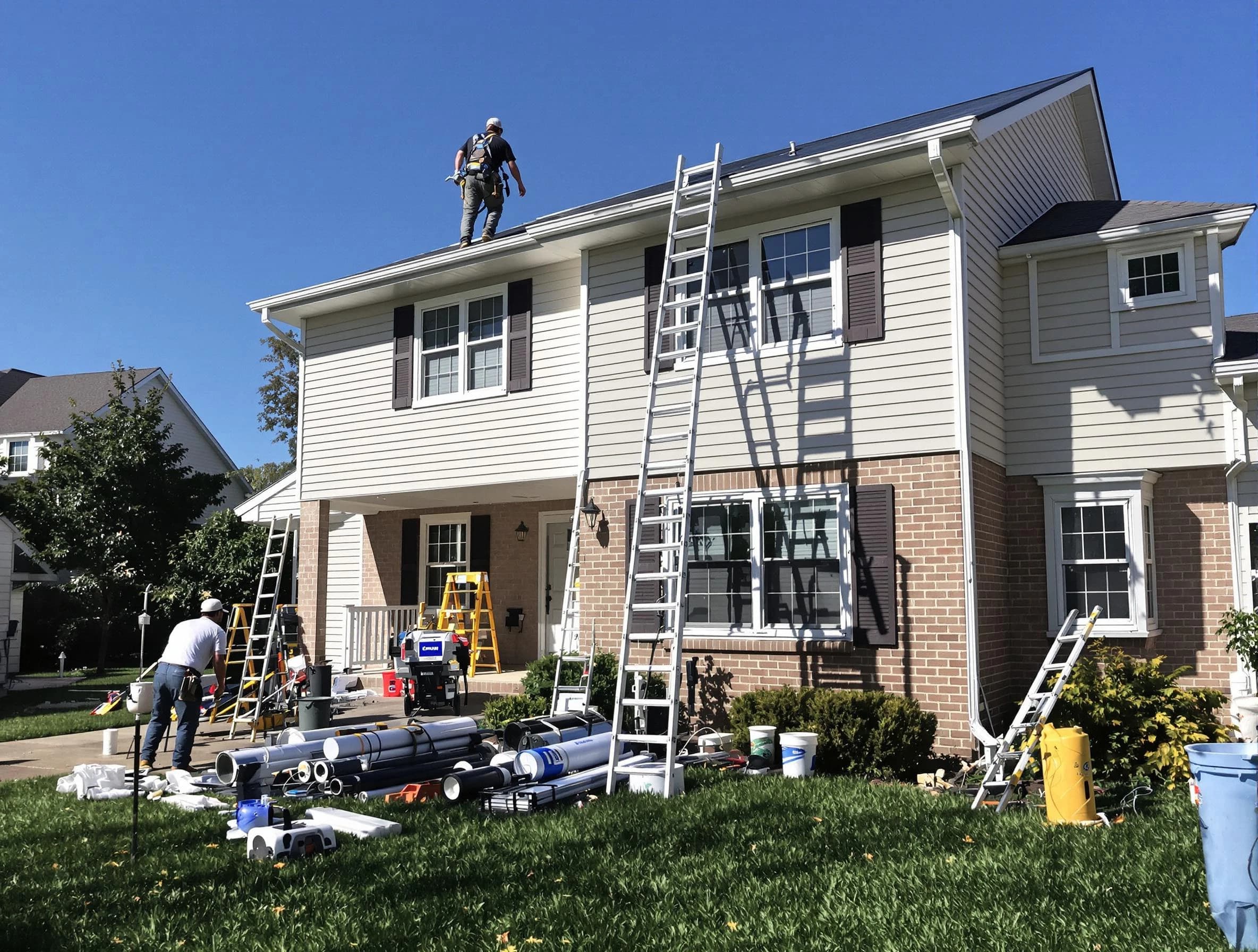 Wadsworth Roofing Company completing a gutter replacement in Wadsworth, OH